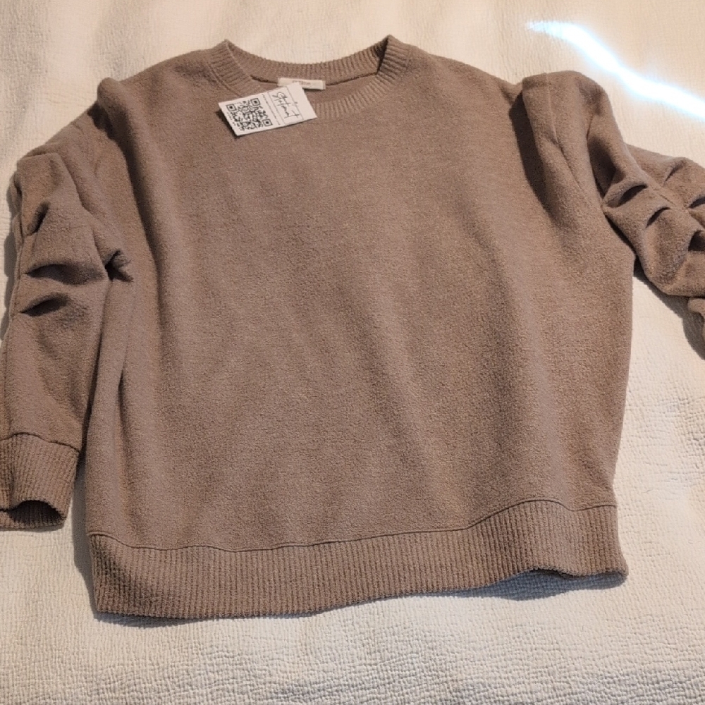 Cherish Women's Taupe Crew Neck Sweater